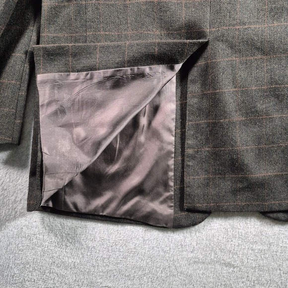 Brooks Brothers Blazer Men's 48L Windowpane Check Herringbone Lambswool Jacket - Picture 12 of 12